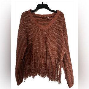 Fringe cropped sweater